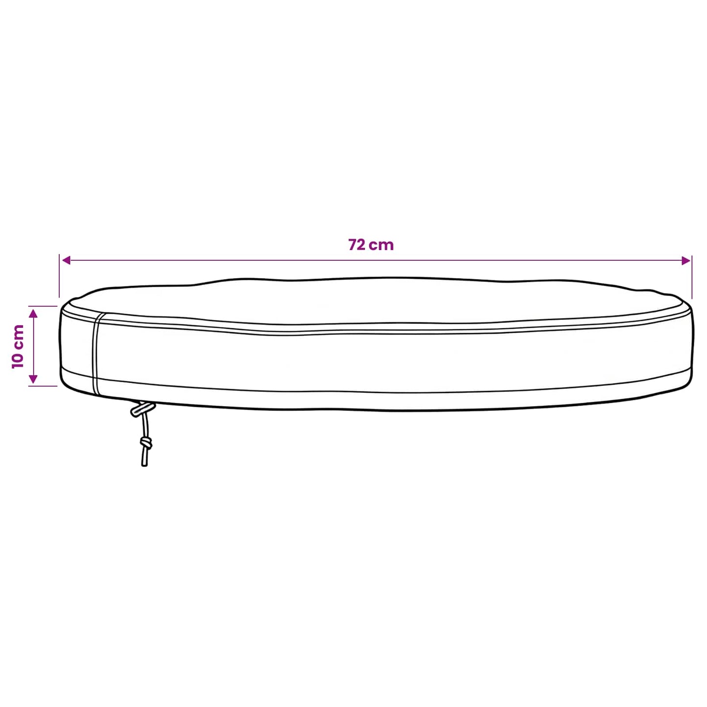 Outdoor Table Cover 72 x 72 x 10 cm 210D Oxford Fbric Round