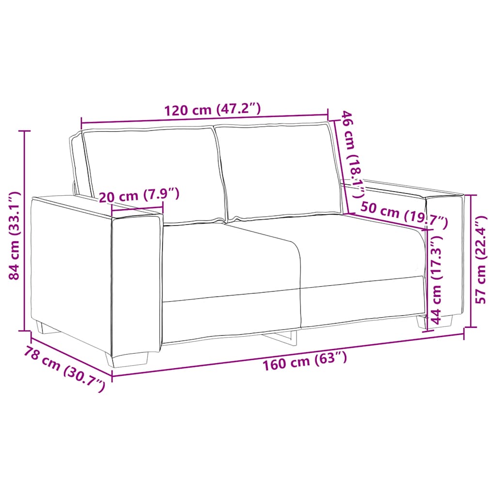 2-Seater Sofa Black 63.0"x30.7"x33.1" Velvet