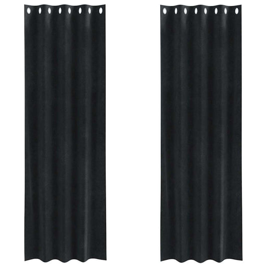 Curtains 2 pcs Black 140 x 260 cm Velvet