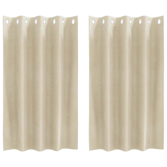 Curtains 2 pcs Cream 140 x 140 cm Velvet
