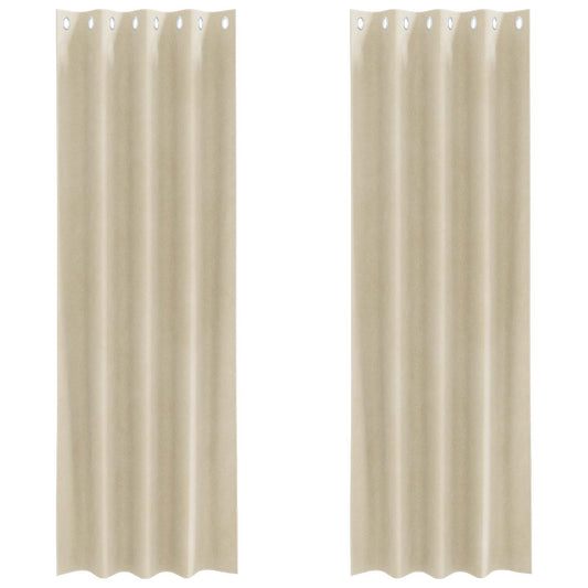 Curtains 2 pcs Cream 140 x 245 cm Velvet