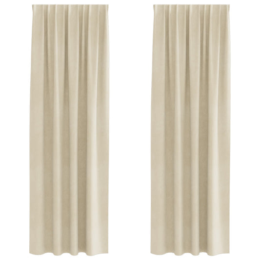 Curtains 2 pcs Cream 140 x 260 cm Velvet