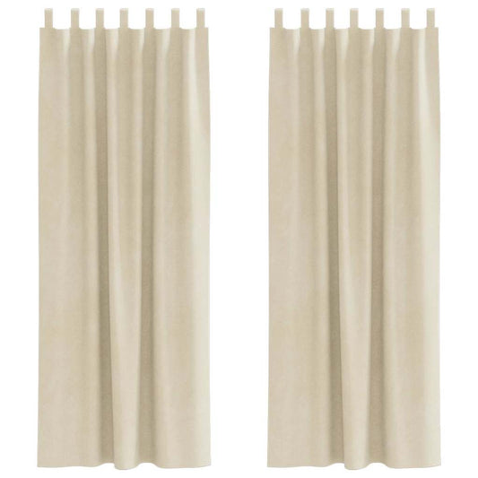 Curtains 2 pcs Cream 140 x 245 cm Velvet