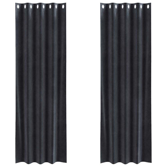 Curtains 2 pcs Dark Grey 140 x 260 cm Velvet