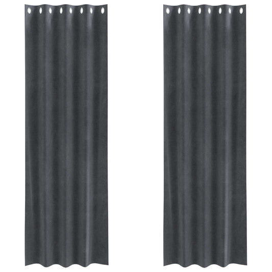 Curtains 2 pcs Light Grey 140 x 245 cm Velvet