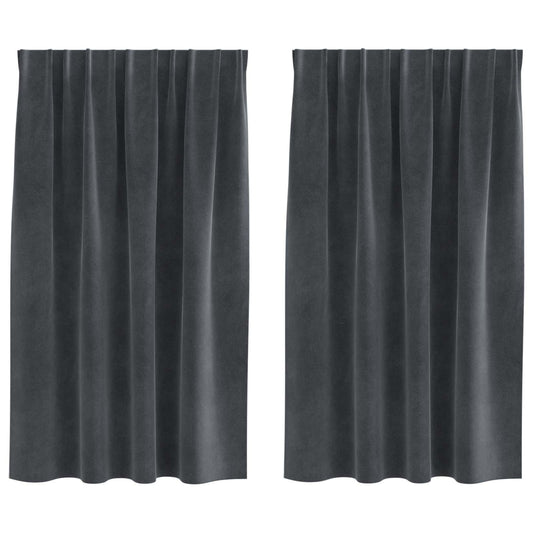 Curtains 2 pcs Light Grey 140 x 140 cm Velvet