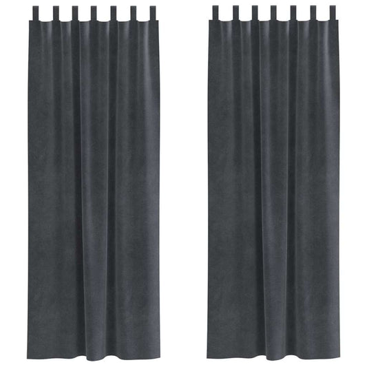 Curtains 2 pcs Light Grey 140 x 225 cm Velvet