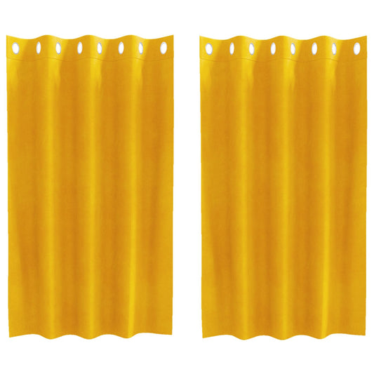 Curtains 2 pcs Mustard Yellow 140 x 140 cm Velvet