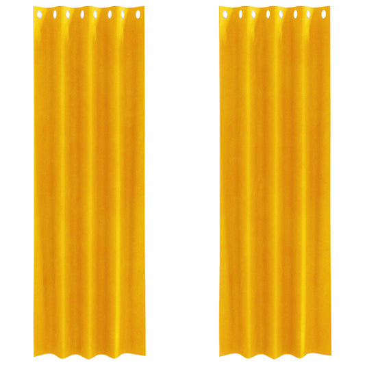 Curtains 2 pcs Mustard Yellow 140 x 260 cm Velvet