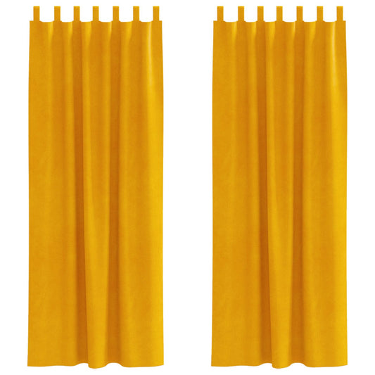 Curtains 2 pcs Mustard Yellow 140 x 225 cm Velvet