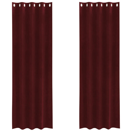 Curtains 2 pcs Wine Red 140 x 225 cm Velvet