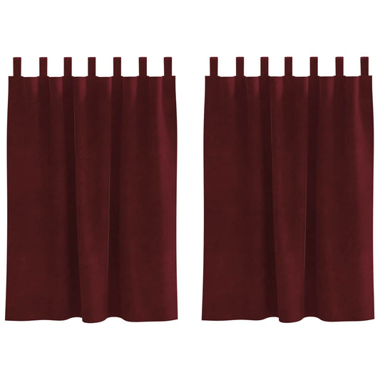 Curtains 2 pcs Wine Red 140 x 140 cm Velvet