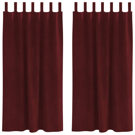 Curtains 2 pcs Wine Red 140 x 175 cm Velvet