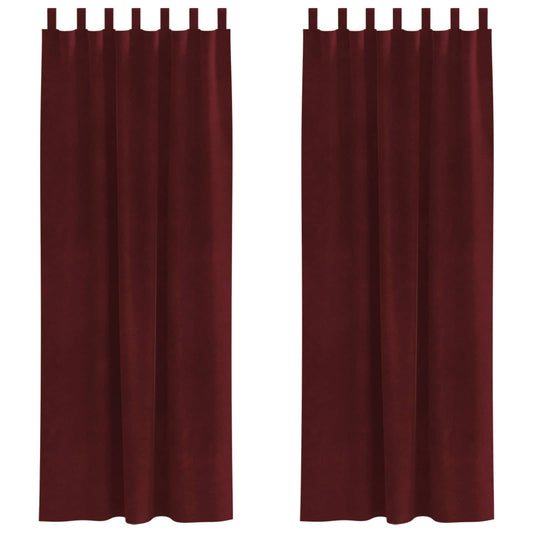 Curtains 2 pcs Wine Red 140 x 245 cm Velvet