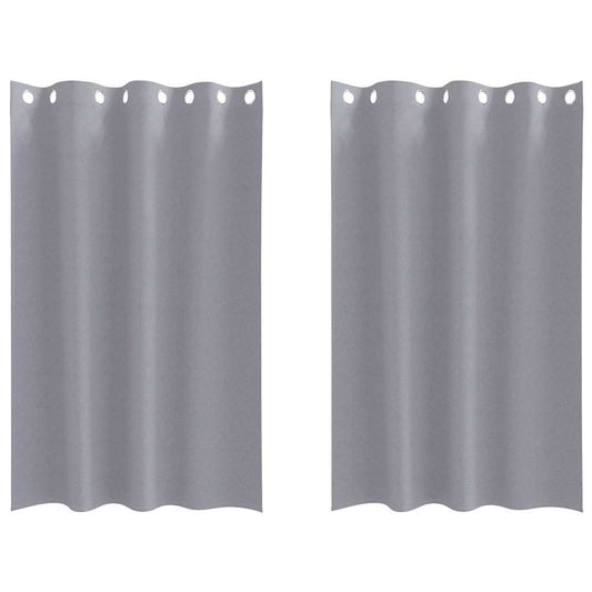 Blackout Curtains with Rings 2 pcs Light Grey 175 x 140 cm