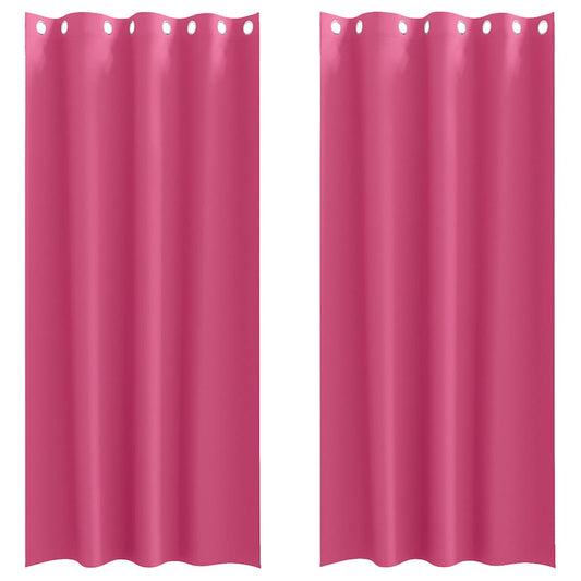 Blackout Curtains with Rings 2 pcs Bright Pink 245 x 140 cm