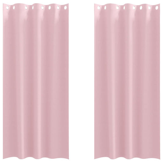 Blackout Curtains with Rings 2 pcs Baby Pink 225 x 140 cm