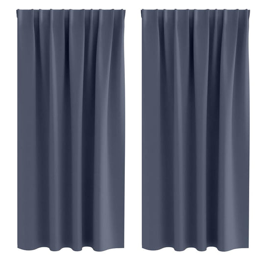 Blackout Curtains with Rings 2 pcs Anthracite 175 x 140 cm