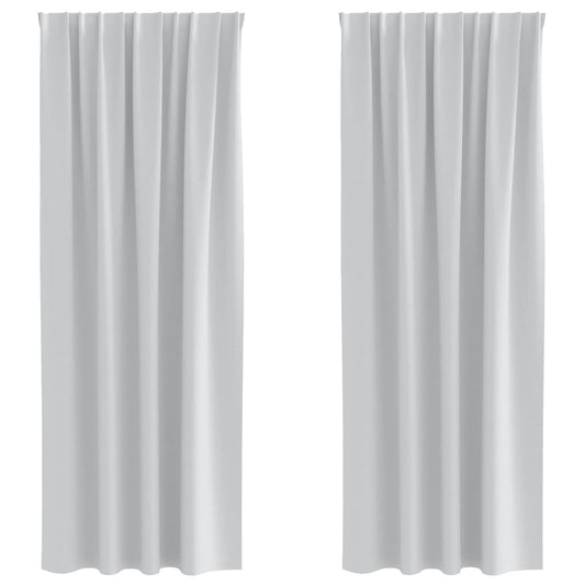 Blackout Curtains with Rings 2 pcs Pale Grey 260 x 140 cm