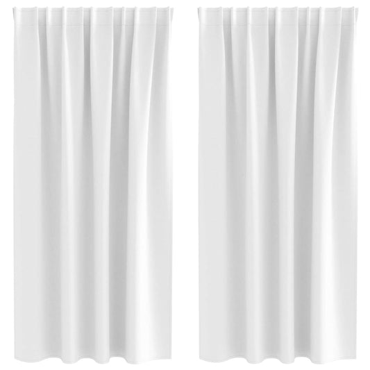 Blackout Curtains with Rings 2 pcs Bright White 175 x 140 cm