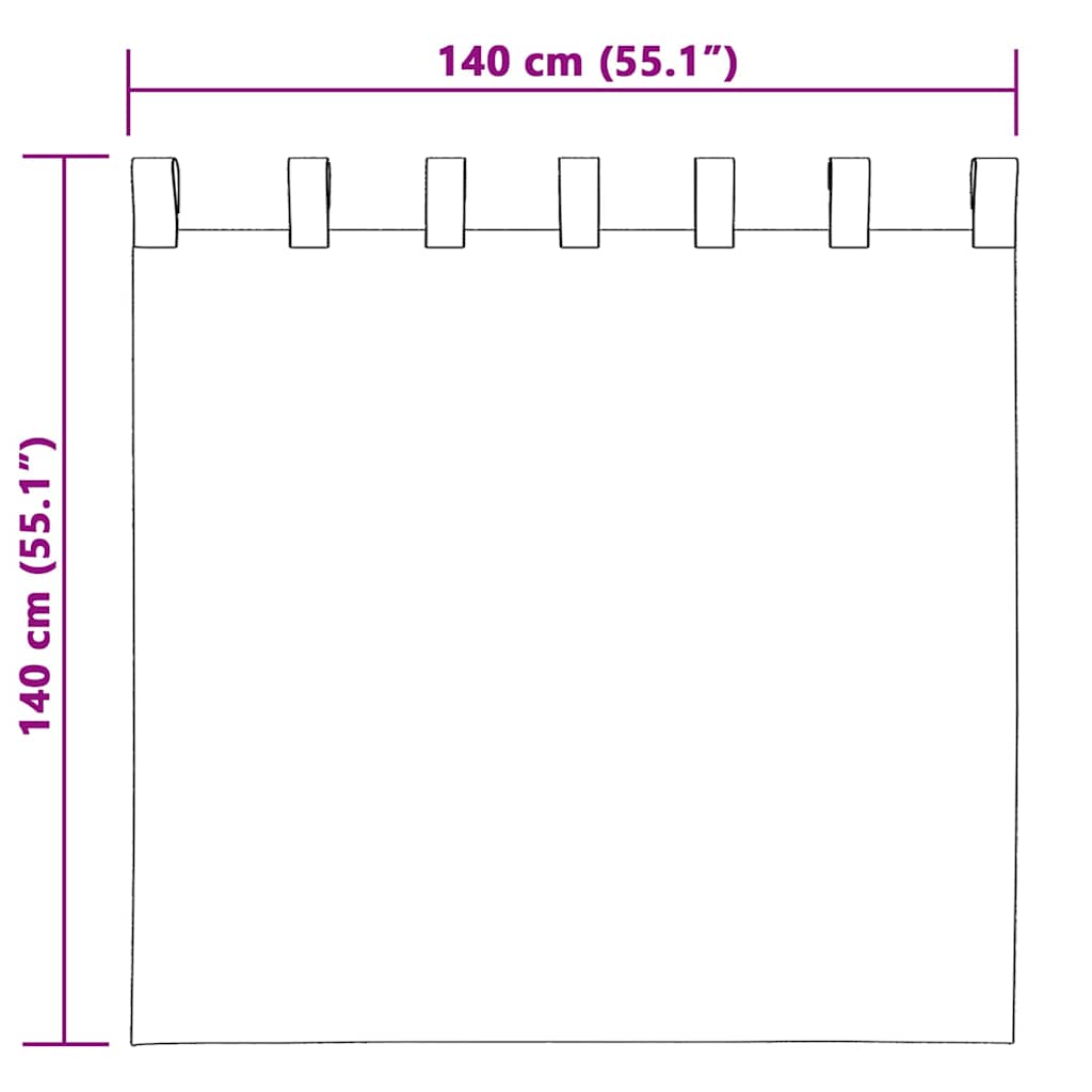 Blackout Curtains with Rings 2 pcs Dark Brown 140 x 140 cm