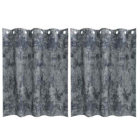 Velvet Curtains 2 pcs Silver Grey 140 x 140 cm Velvet