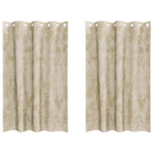 Velvet Curtains 2 pcs Cream 175 x 140 cm Velvet