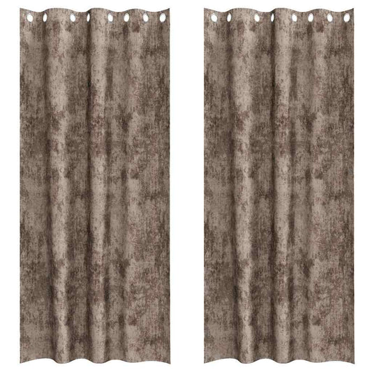 Velvet Curtains 2 pcs Cappuccino 245 x 140 cm Velvet