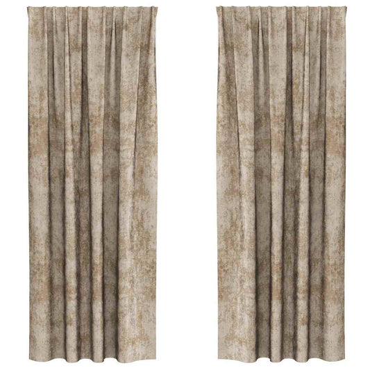 Velvet Curtains 2 pcs Champagne 245 x 140 cm Velvet