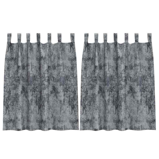 Velvet Curtains 2 pcs Silver Grey 140 x 140 cm Velvet