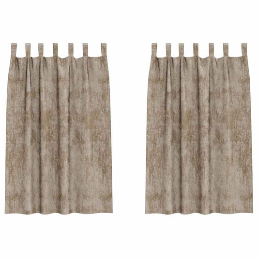 Velvet Curtains 2 pcs Champagne 175 x 140 cm Velvet
