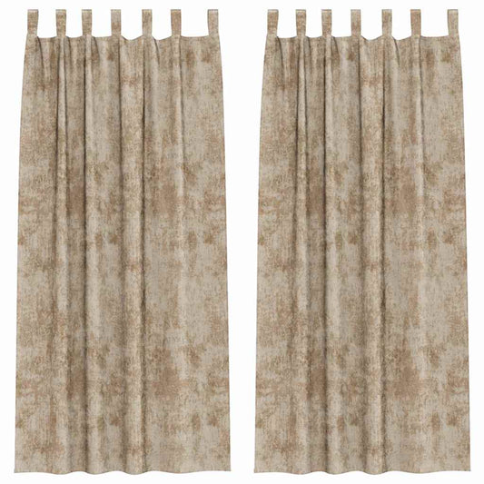 Velvet Curtains 2 pcs Champagne 245 x 140 cm Velvet