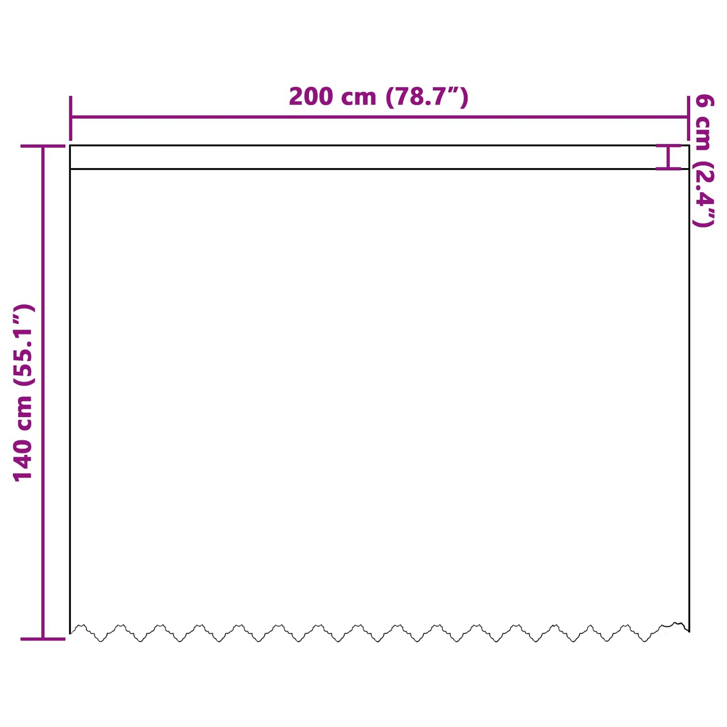 Lace Curtain White 140 x 200 cm Polyester