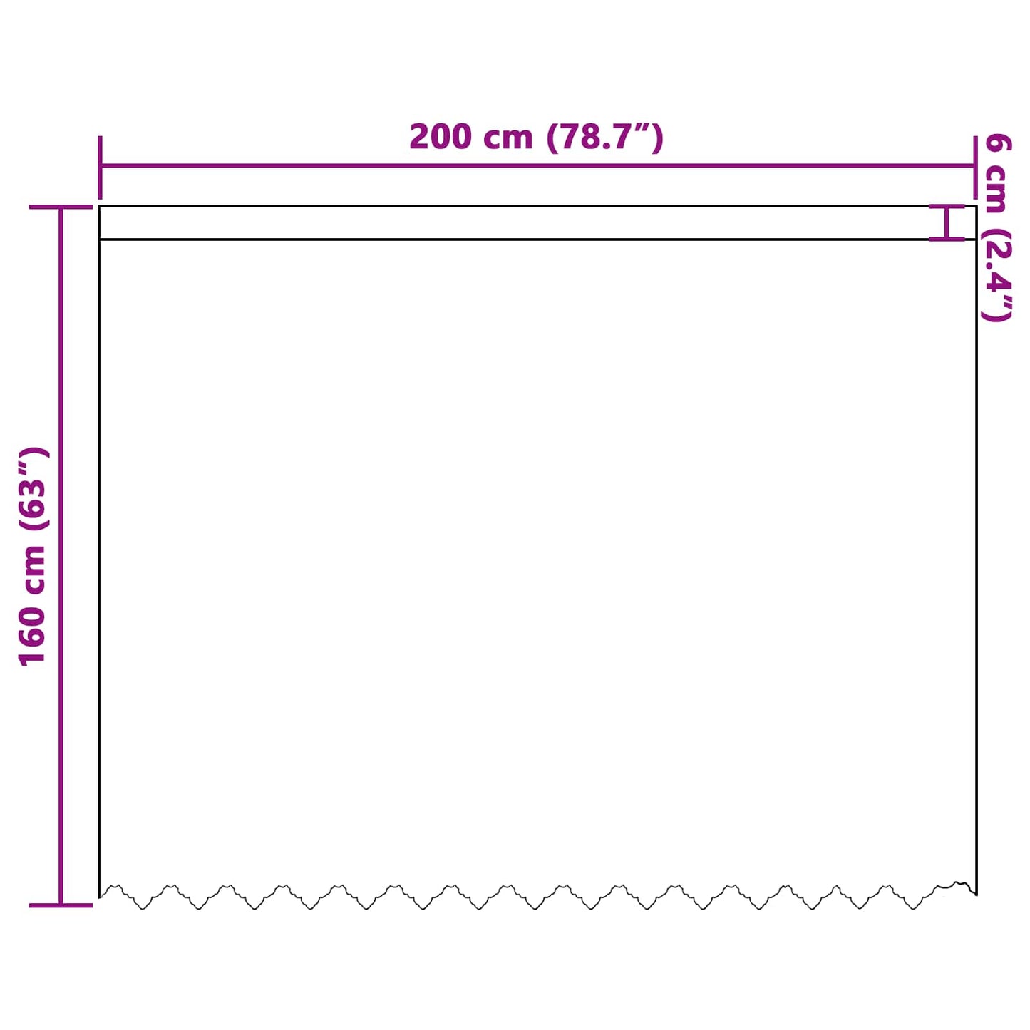 Lace Curtain White 160 x 200 cm Polyester