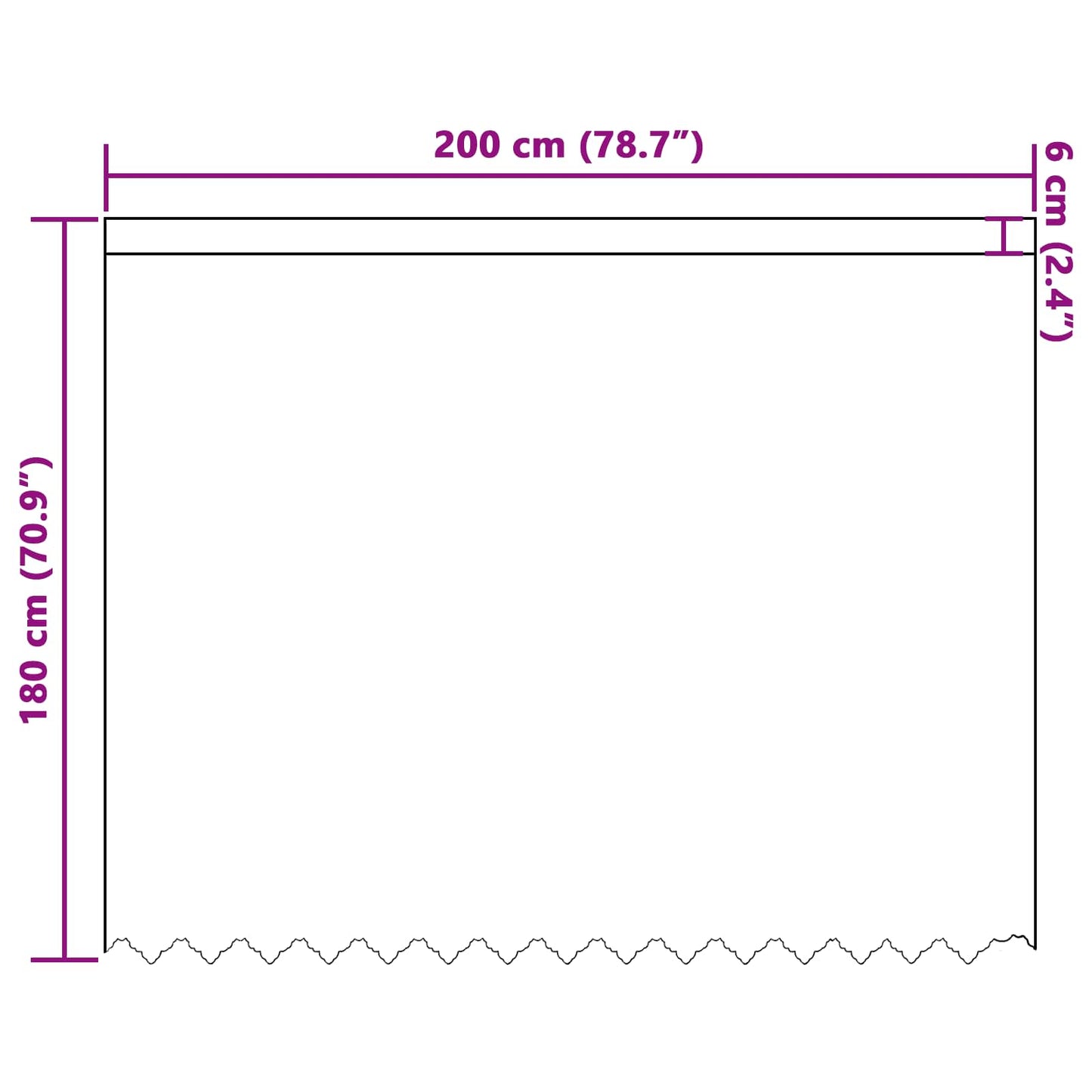 Lace Curtain White 180 x 200 cm Polyester