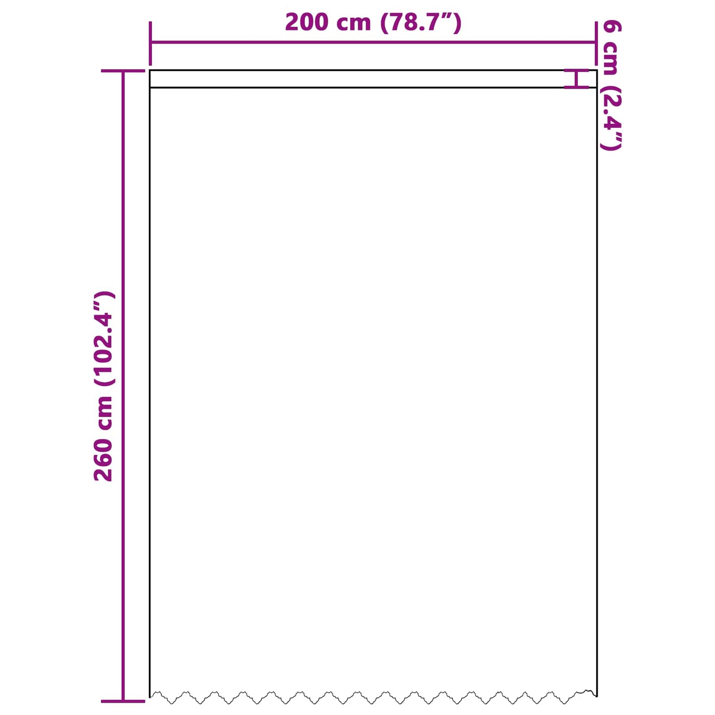 Lace Curtain White 245 x 200 cm Polyester