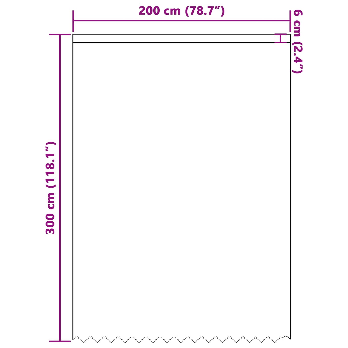 Lace Curtain White 300 x 200 cm Polyester