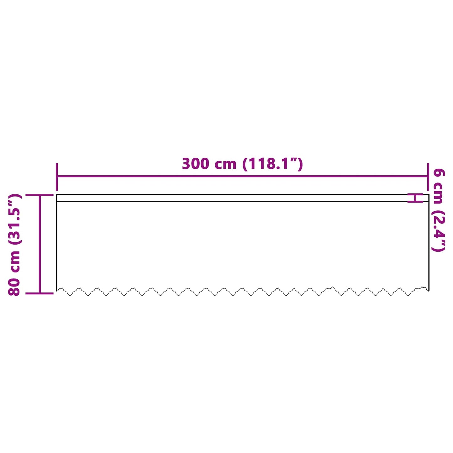 Lace Curtain White 80 x 300 cm Polyester