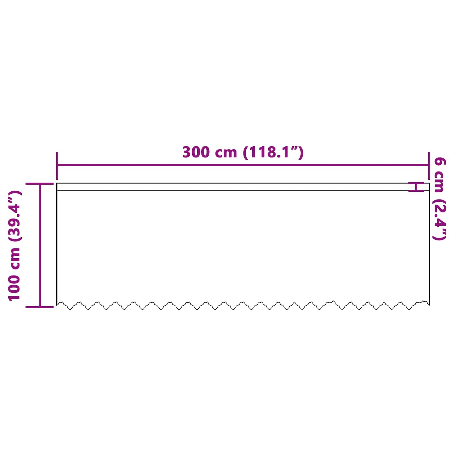 Lace Curtain White 100 x 300 cm Polyester