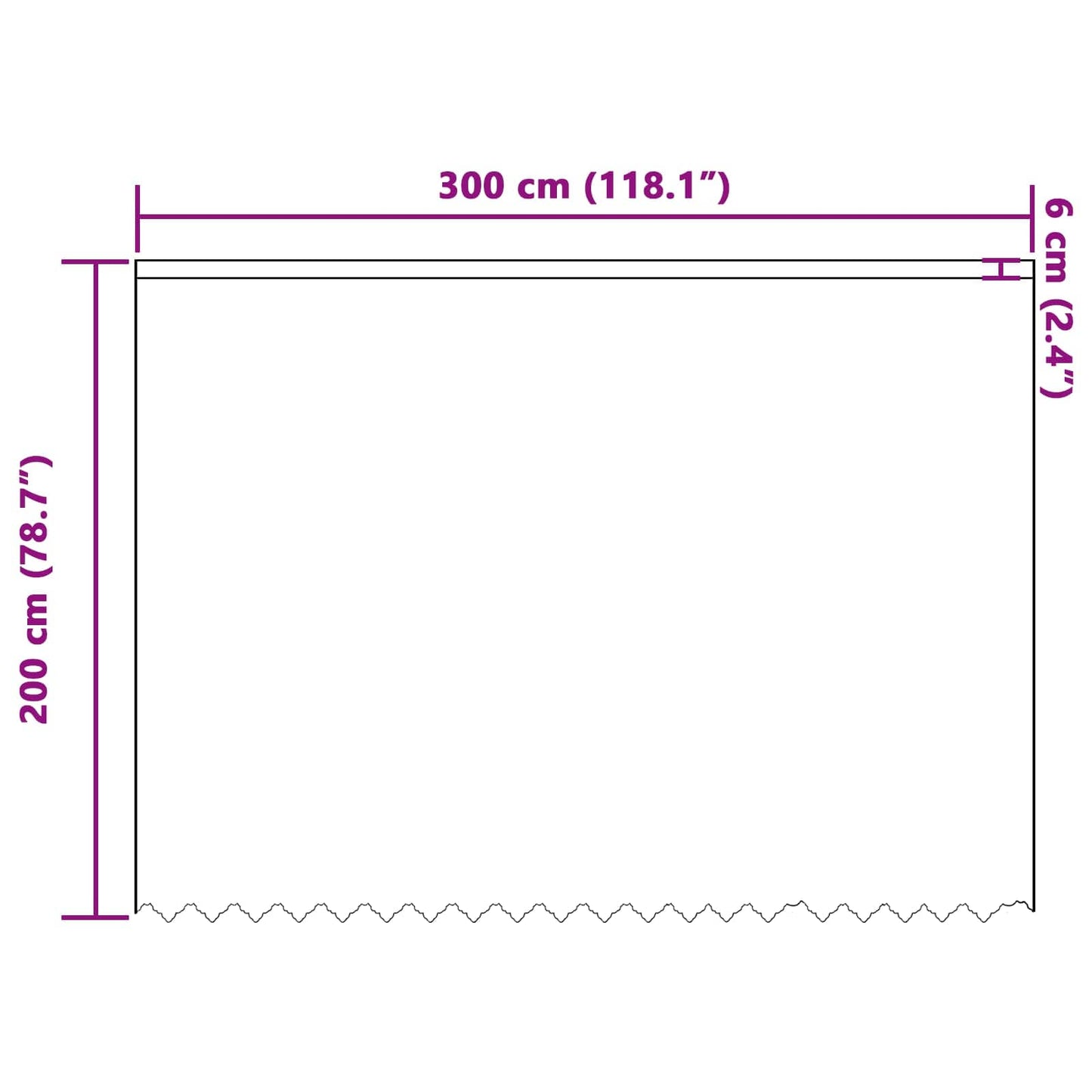 Lace Curtain White 200 x 300 cm Polyester