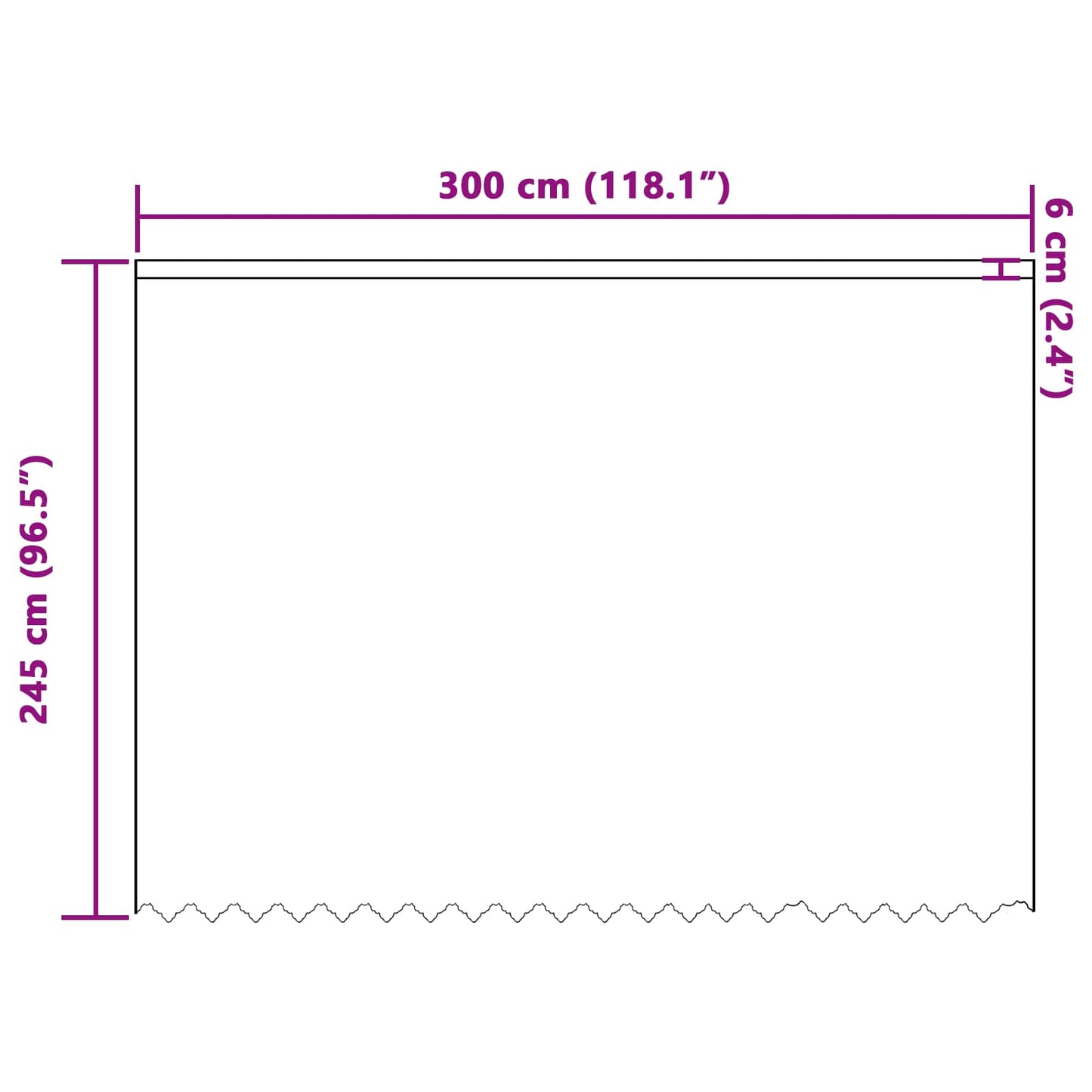 Lace Curtain White 245 x 300 cm Polyester