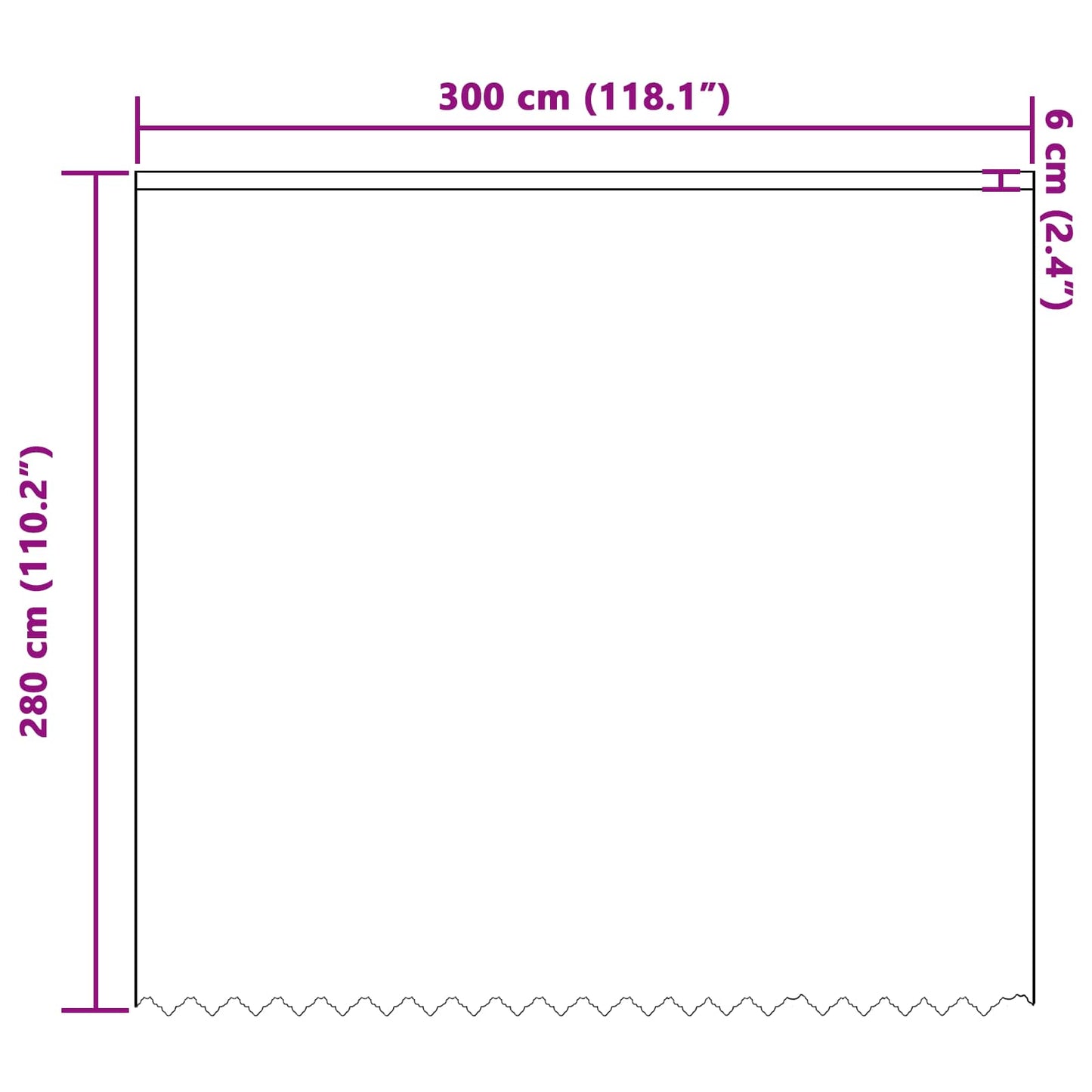 Lace Curtain White 280 x 300 cm Polyester
