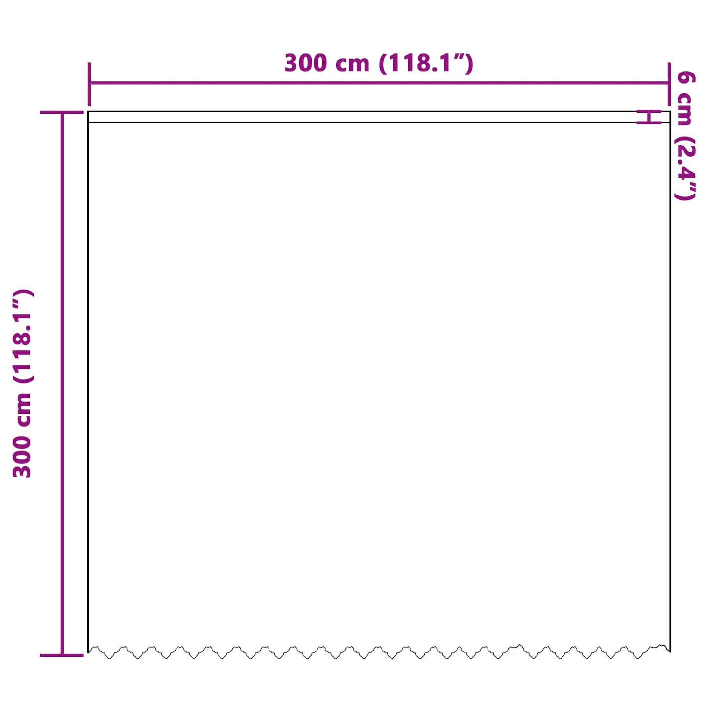 Lace Curtain White 300 x 300 cm Polyester