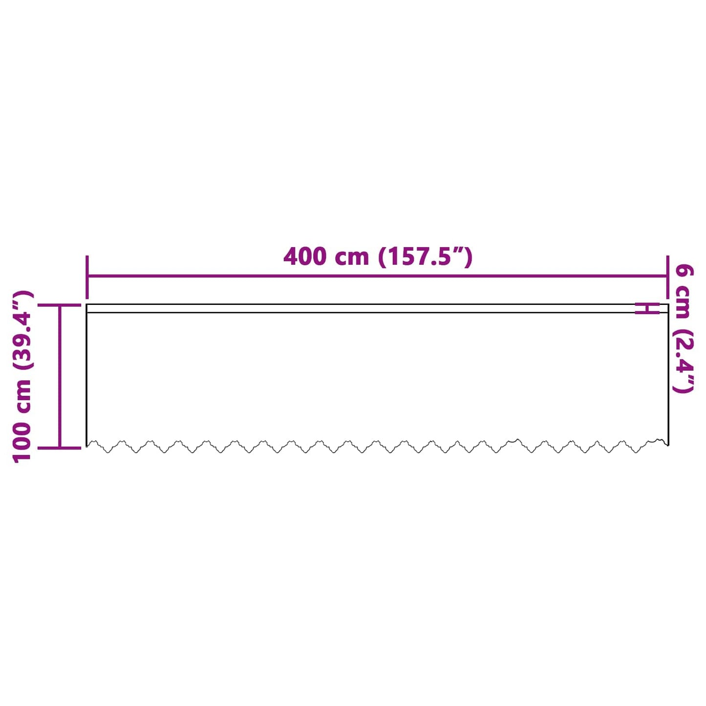 Lace Curtain White 100 x 400 cm Polyester