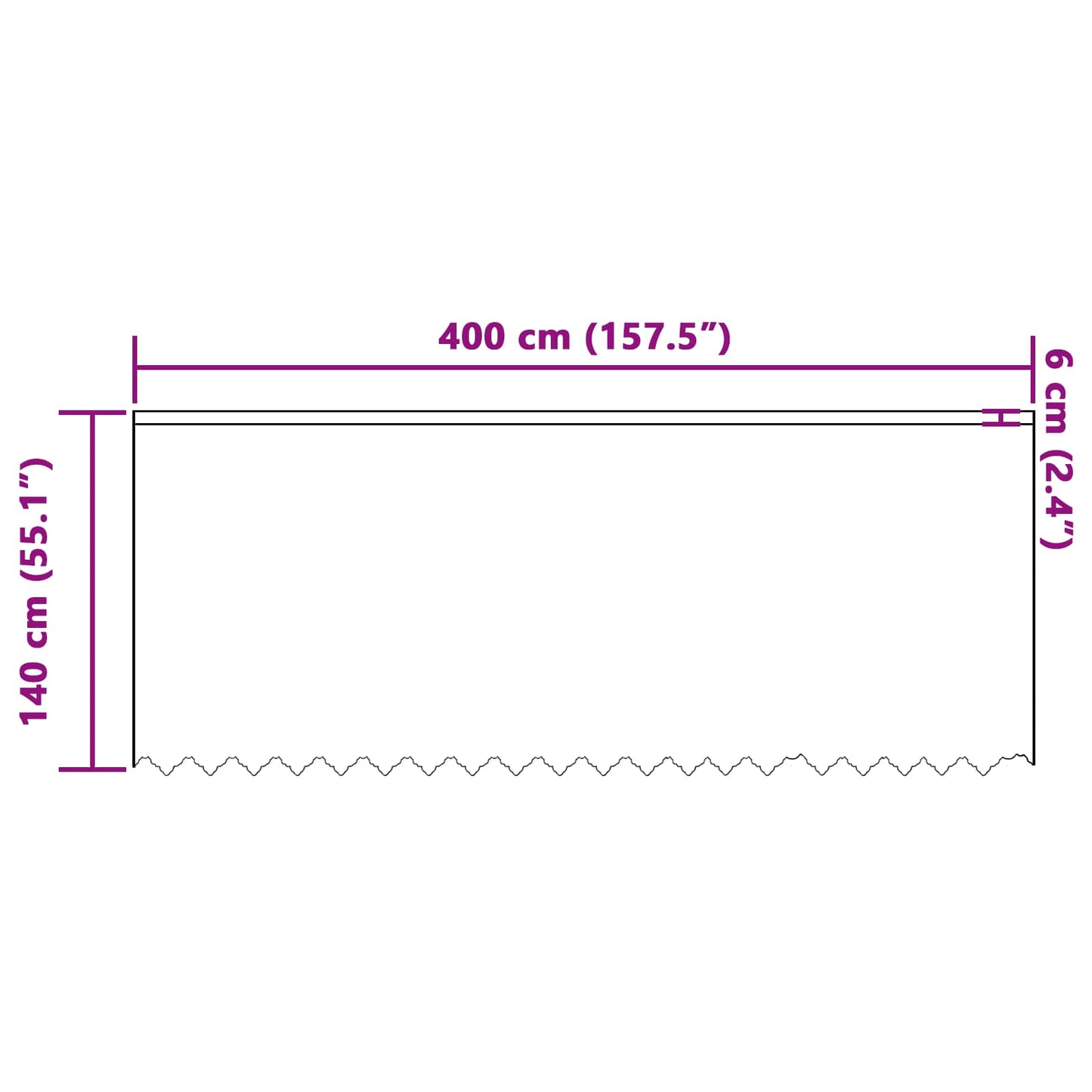Lace Curtain White 140 x 400 cm Polyester