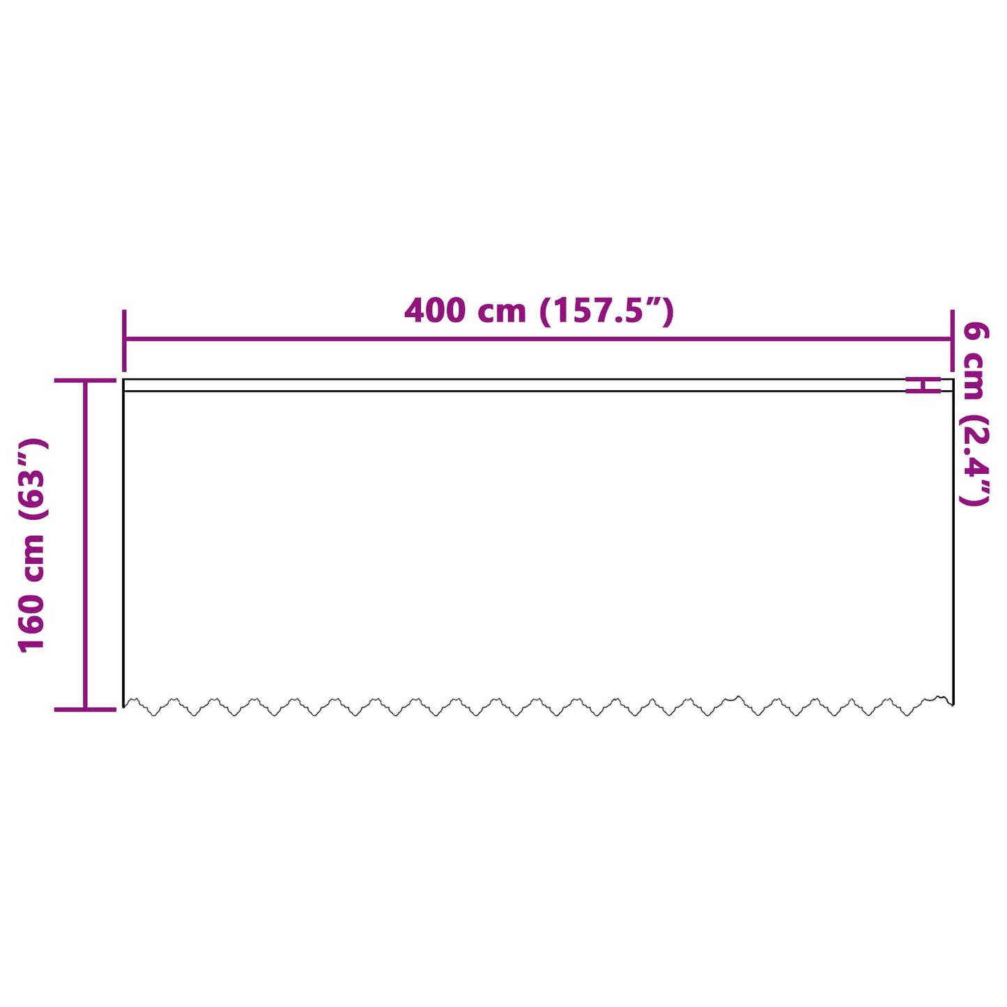 Lace Curtain White 160 x 400 cm Polyester