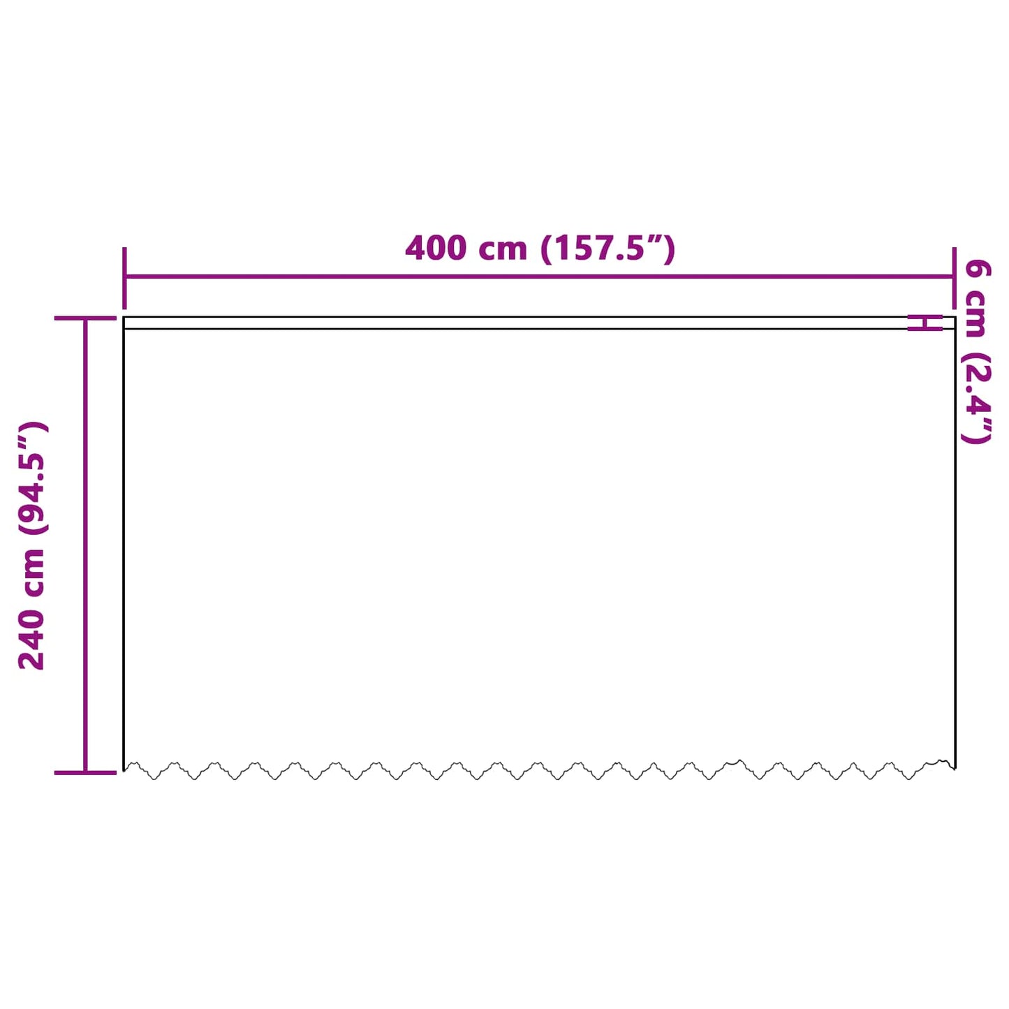 Lace Curtain White 240 x 400 cm Polyester