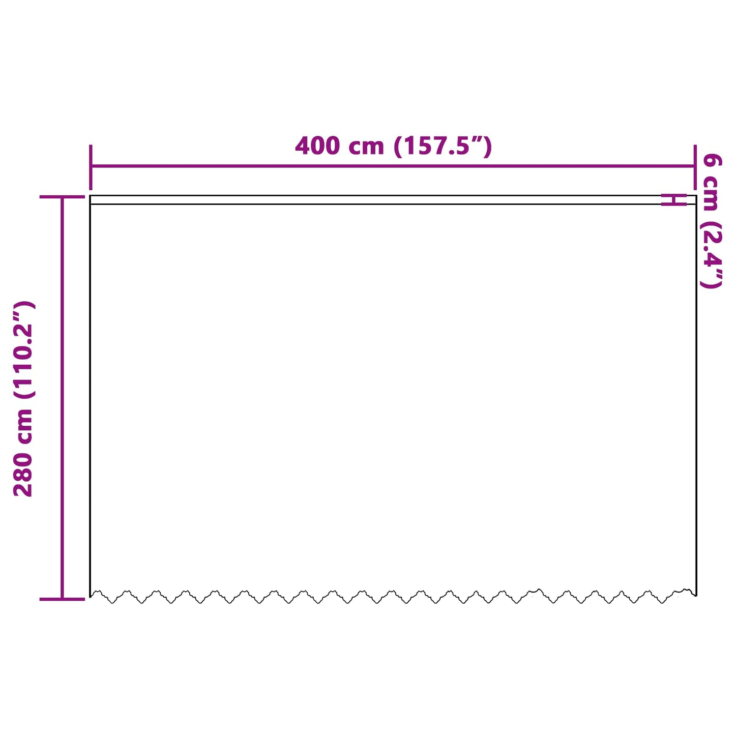 Lace Curtain White 280 x 400 cm Polyester