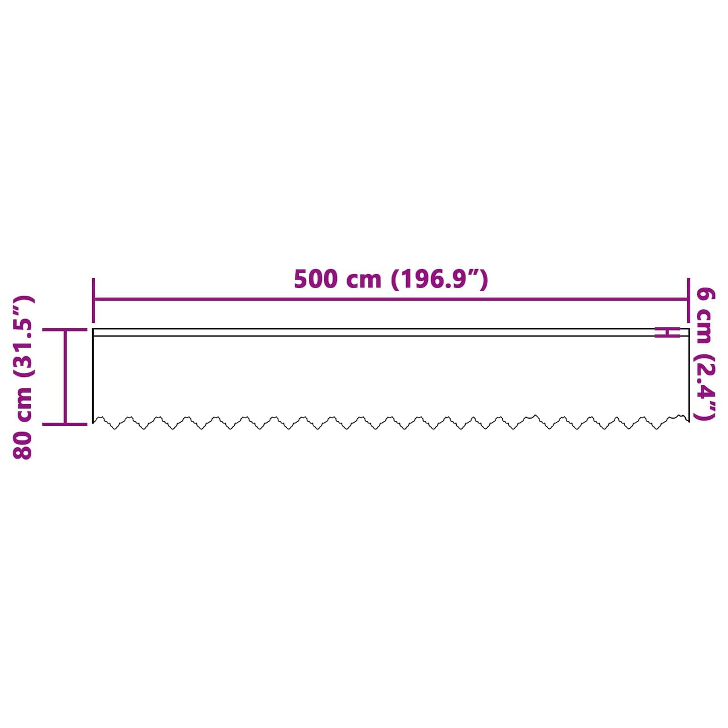 Lace Curtain White 80 x 500 cm Polyester