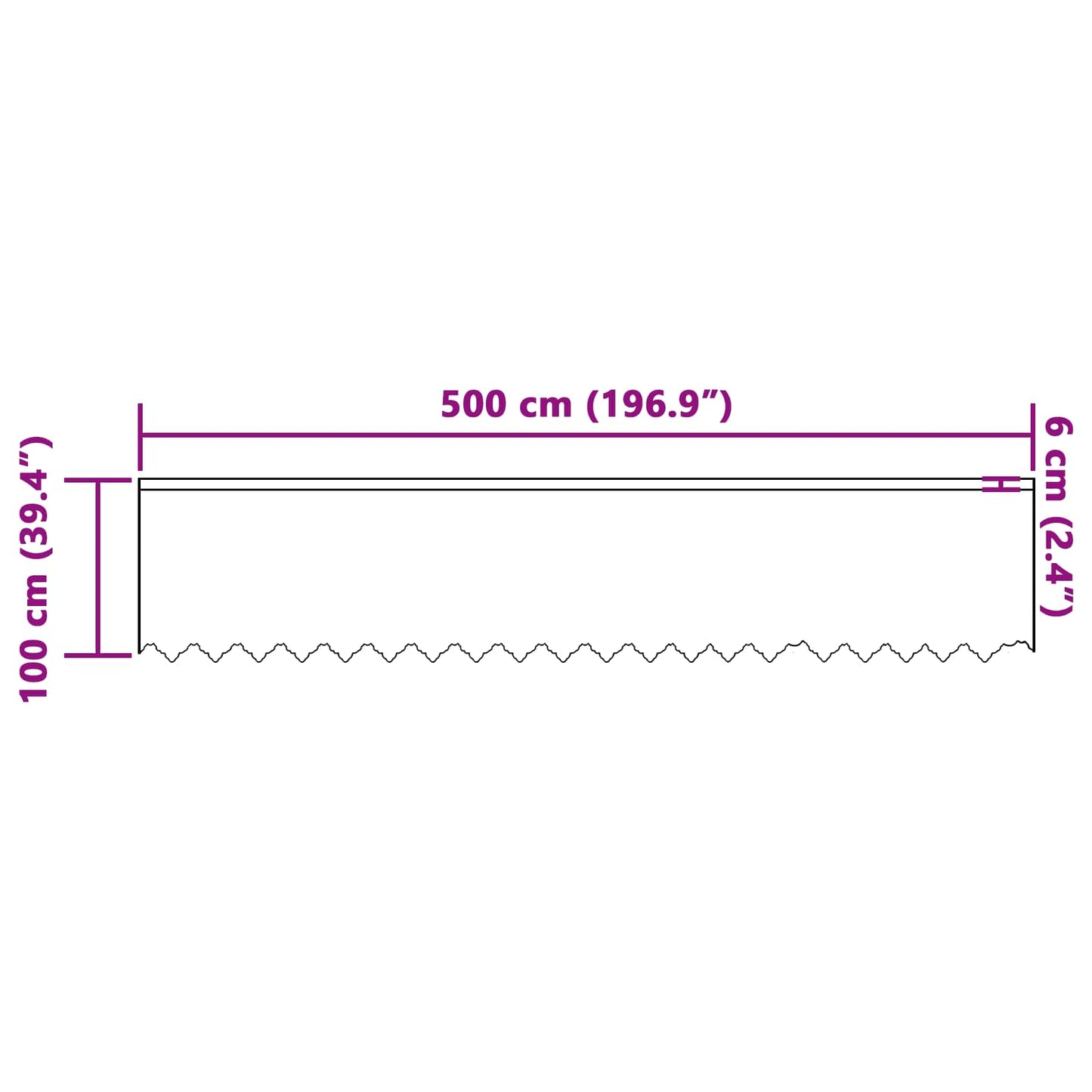 Lace Curtain White 100 x 500 cm Polyester